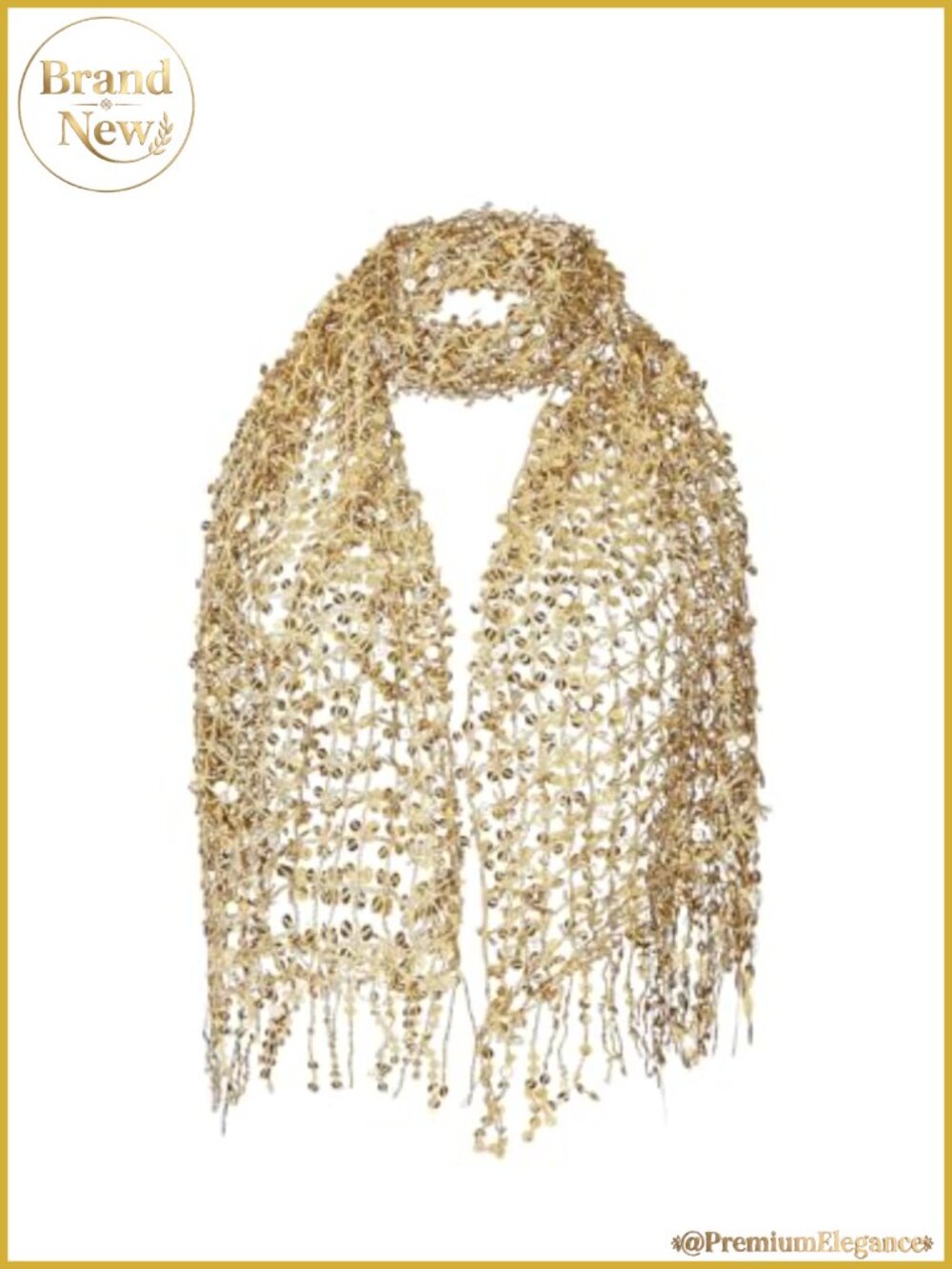 Sequin Sparkly Fringe Shawl Wrap Evening Scarf Lightweight Tassel Party